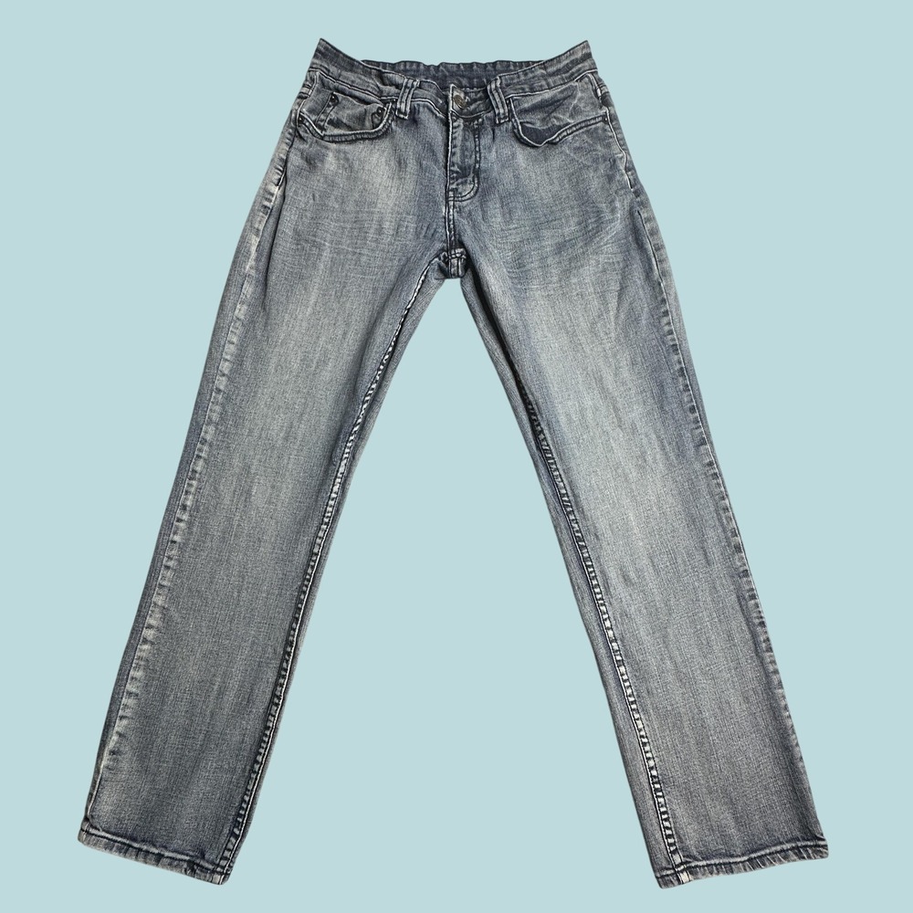 Urban Pipeline Jeans Mens 30x31 Straight Leg Grey Blue Acid Wash Denim Regular